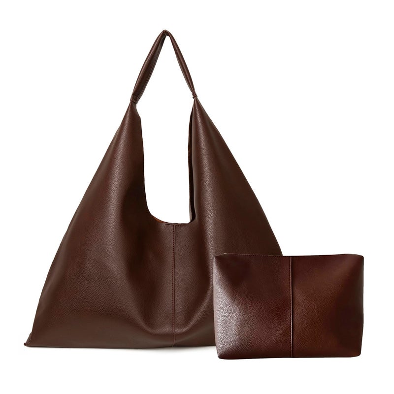 YLYYHH Leather Tote Bag, Oversized Hobo Bags, Large Tote Bag for Women Work, Vegan Leather Handbags Travel, Oversized Tote Handbag, Coffee - Image 1