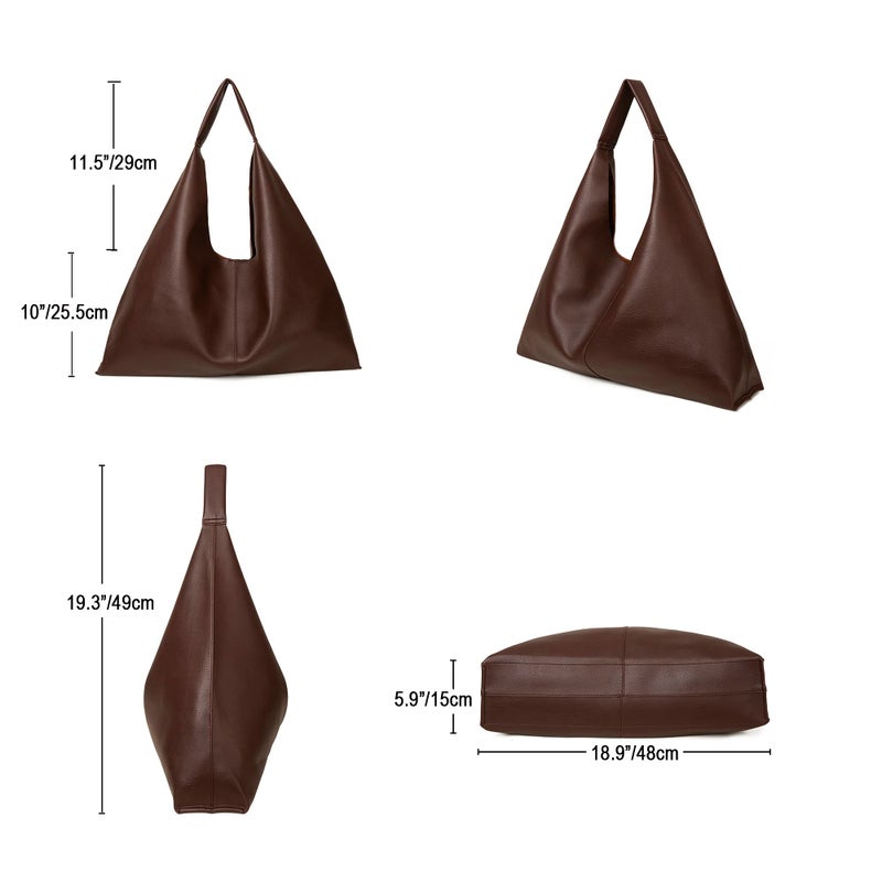 YLYYHH Leather Tote Bag, Oversized Hobo Bags, Large Tote Bag for Women Work, Vegan Leather Handbags Travel, Oversized Tote Handbag, Coffee - Image 4