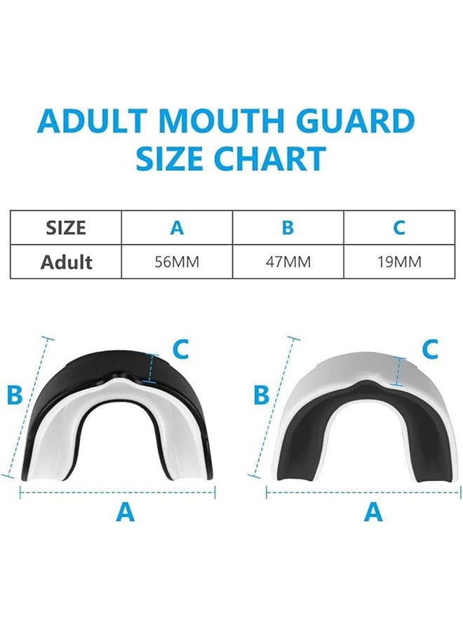 Generic 2 Pcs Adult Sports Mouthguard Gum Shield with Case, for Rugby Boxing Martial Arts Hockey MMA Karate Taekwondo and Other Contact Sports (White + Black) - Image 2
