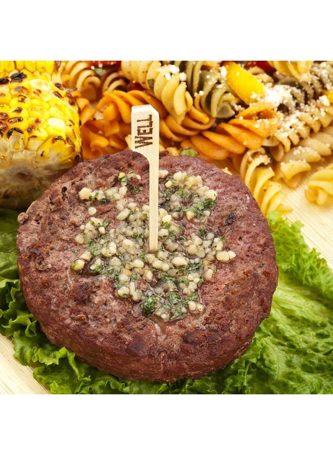 Restaurantware RW Smart 4 Inch Well Steak Markers, 1000 Disposable Meat Marker Sticks - With Well Embossing, Paddle Design, Bamboo Steak Temperature Markers, For Barbeques, Parties, Or Buffets - Image 3