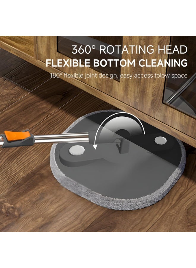 Spin Mop Set with Clean/Dirty Water Separation, 360° Rotating Bucket, Adjustable Handle, and 2 Microfiber Mop Heads - Image 3