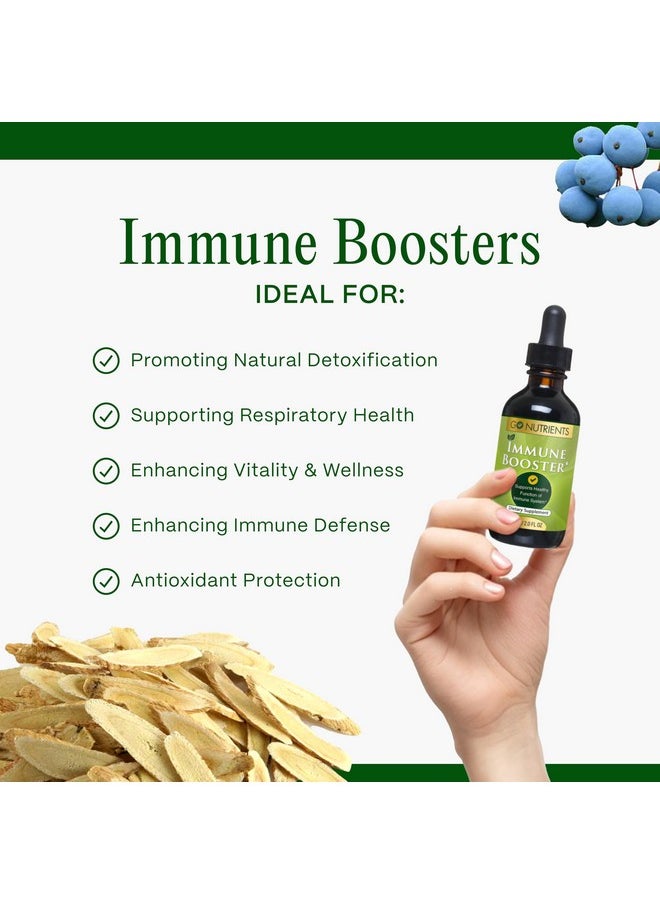 Go Nutrients Go Nutrients Immune Boosters for Adults and Kids - Immune Support Supplement with Echinacea Goldenseal & More - 7 in 1 Immunity Supplement - Fast Acting for Onset of Symptoms - 2.0 oz. | 48 Servings  - Image 2