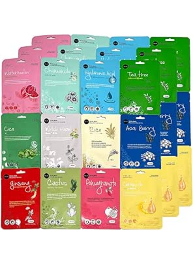 Celavi K-Beauty Skincare Essence Facial Face Mask Korea Skin Care Moisturizing C Set 36 Pack
