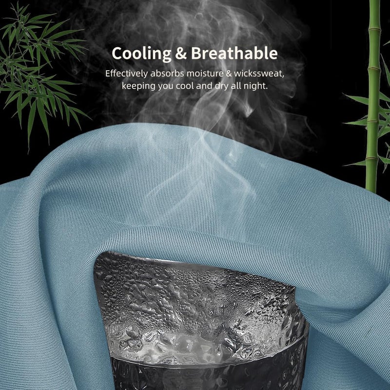 Parkdeny Standard Pillowcases  Cooling Viscose from Bamboo Pillow Covers with Envelope Closure  Soft Moisture-Wicking for Hot Sleepers  Hair and Skin-Friendly  Aqua Blue  2 Pack - Image 4