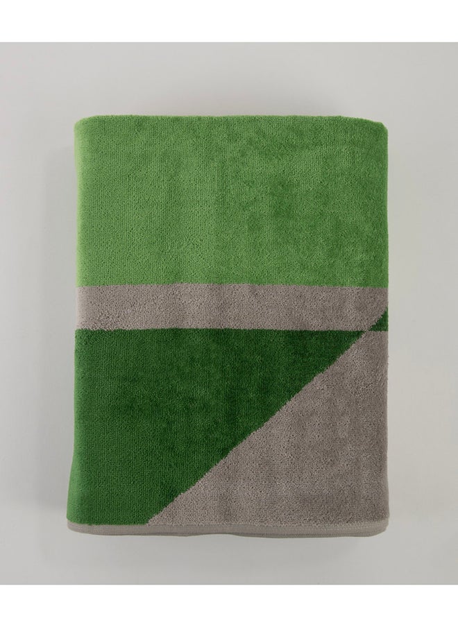 White Rose Towel Cross Stripe 500 Gsm 100% Cotton Terry -Cross Stripe Design1 Bath  70X140 CmLuxury Touch Extra Absorbent-Green  - Image 4