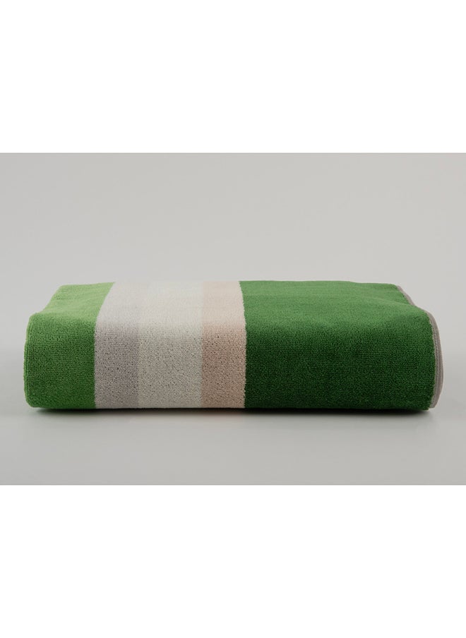 White Rose Towel Cross Stripe 500 Gsm 100% Cotton Terry -Cross Stripe Design1 Bath  70X140 CmLuxury Touch Extra Absorbent-Green  - Image 5