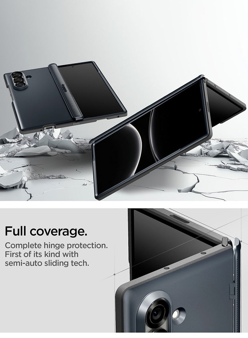 Spigen Slim Armor Pro MagFit Samsung Galaxy Z Fold 7 Case Cover [MagSafe] with Hinge Coverage (2025) - Metal Slate - Image 3