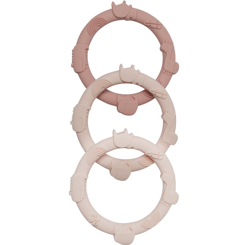 Loulou Lollipop Loulou Lollipop Wild Teething Ring Set Pink 