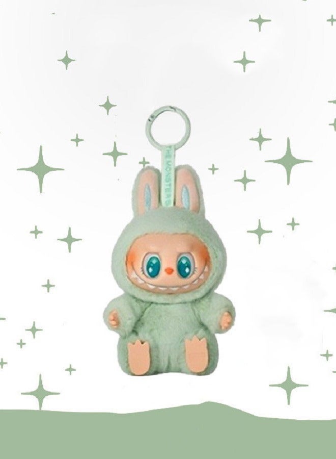 Second-Generation Sit-Down Party Series - Labubu - Vinyl Plush Toy (Grumpy Style),Green Doll Trendy Pendant Keychain,17 cm - Image 2