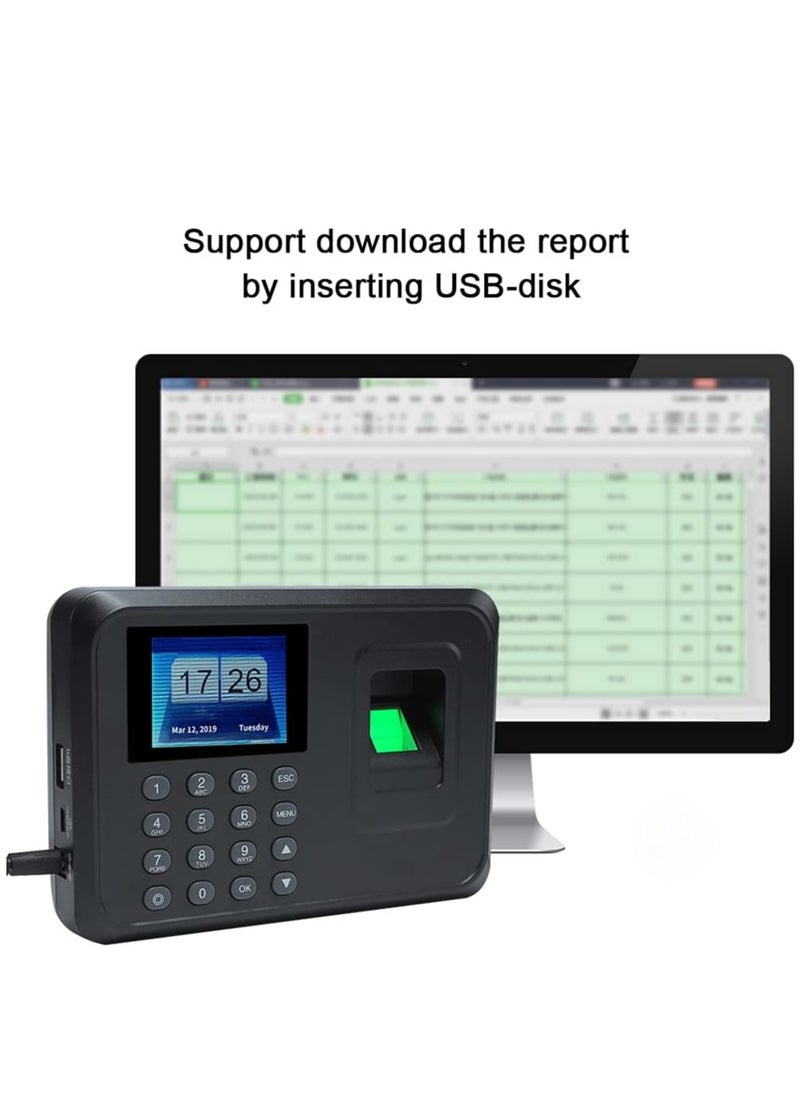 Generic Biometric Fingerprint Password Attendance Machine Employee Check-in Recorder Fingerprint Time Clock for Office & Small Business Easy Installation & Accurate Time Tracking  - Image 4