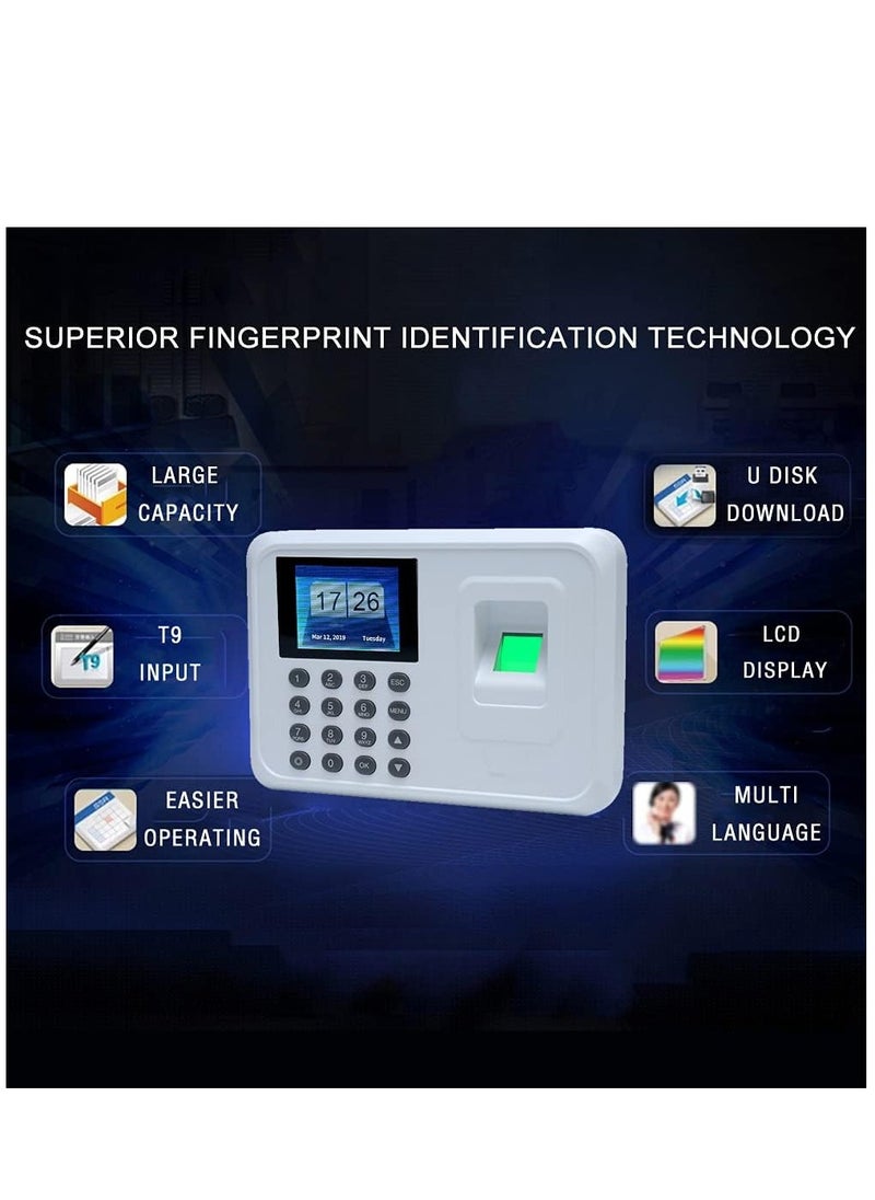 Biometric Fingerprint Password Attendance Machine Employee Check-in Recorder Fingerprint Time Clock for Office & Small Business Easy Installation & Accurate Time Tracking