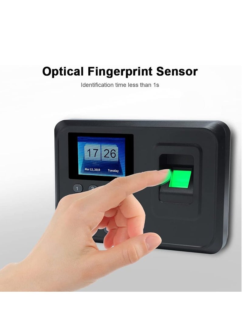 Generic Biometric Fingerprint Password Attendance Machine Employee Check-in Recorder Fingerprint Time Clock for Office & Small Business Easy Installation & Accurate Time Tracking  - Image 2