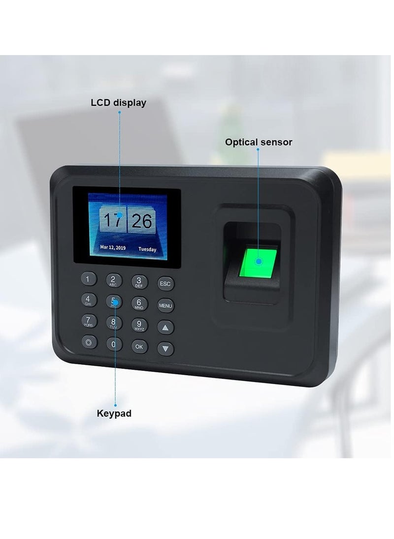 Generic Biometric Fingerprint Password Attendance Machine Employee Check-in Recorder Fingerprint Time Clock for Office & Small Business Easy Installation & Accurate Time Tracking  - Image 3