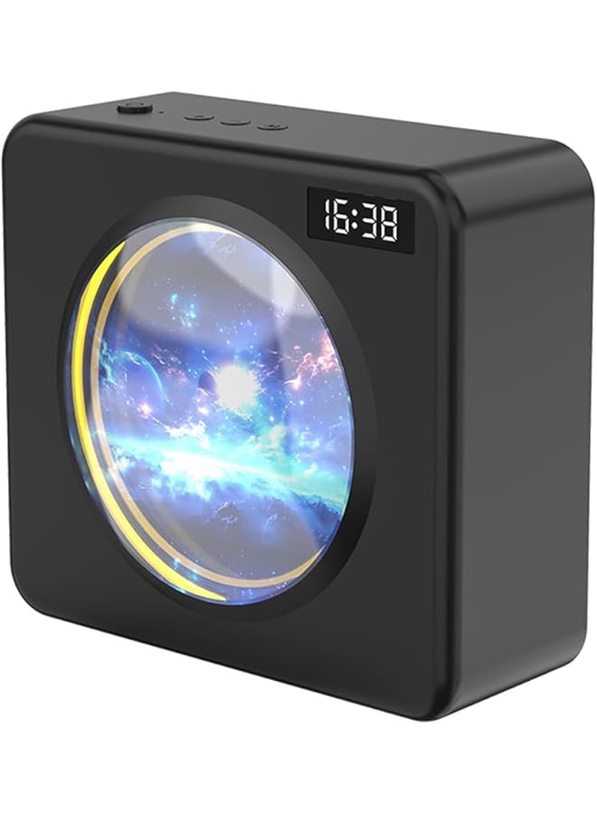 إيروريكس مكبر صوت بلوتوث لاسلكي محمول مع صوت ستيريو عالي الدقة وساعة رقمية وتأثيرات إضاءة محيطية، يدعم بطاقة Tf Bluetooth Aux، مثالي للمنزل وهدايا عيد الميلاد للفتيات والأولاد والعائلة - Image 1
