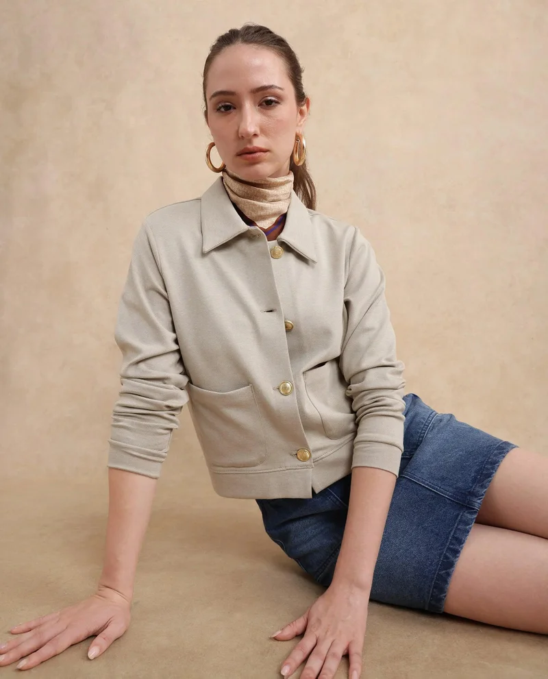 Rareism Women's Relaxed Fit Plain Shirt