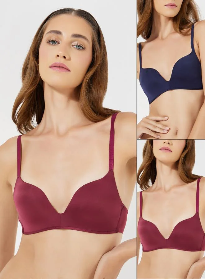 Styli Pack of 2 - Padded Non Wired Plunge Bra