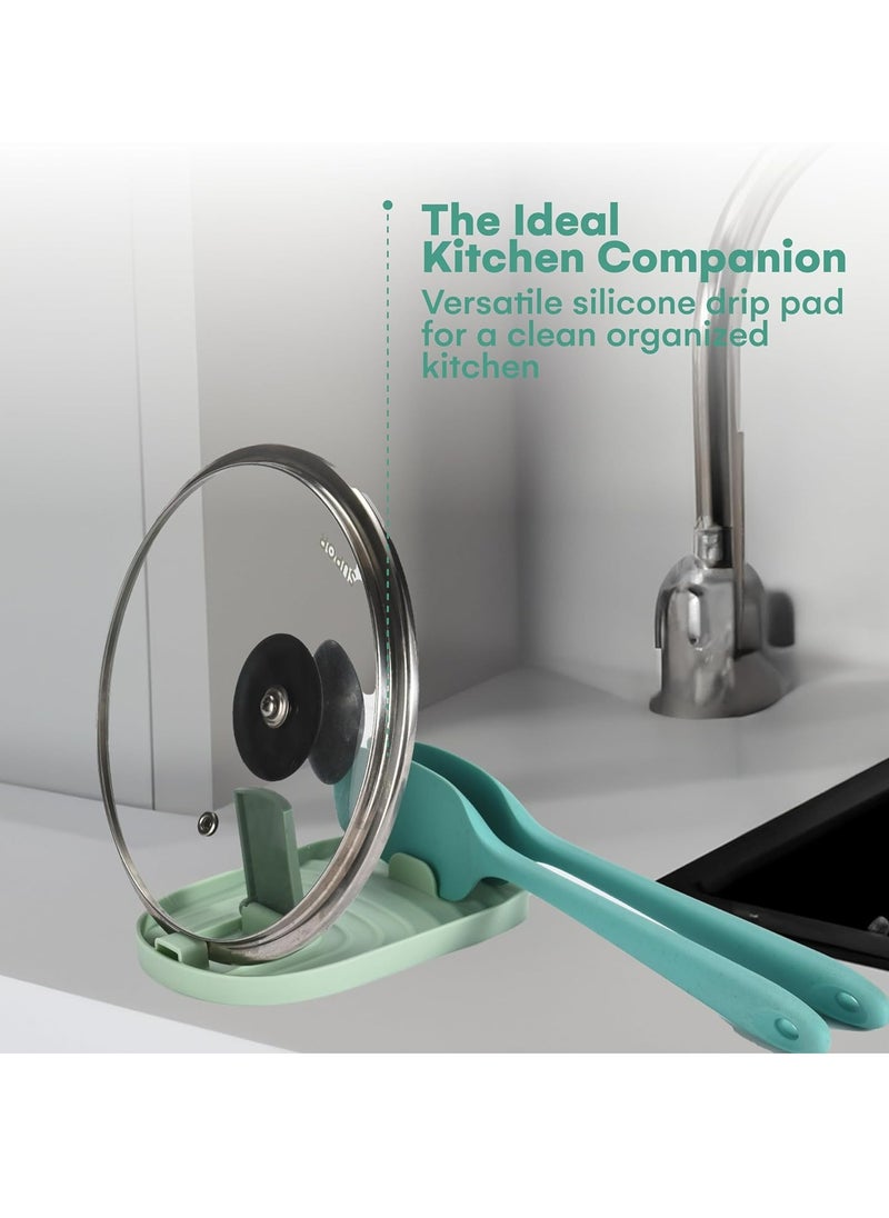 Oasisgalore Multifunctional Spoon Rest and Pot Lid Holder with 4 Slots Keep Cooking Utensils Separated  - Image 2