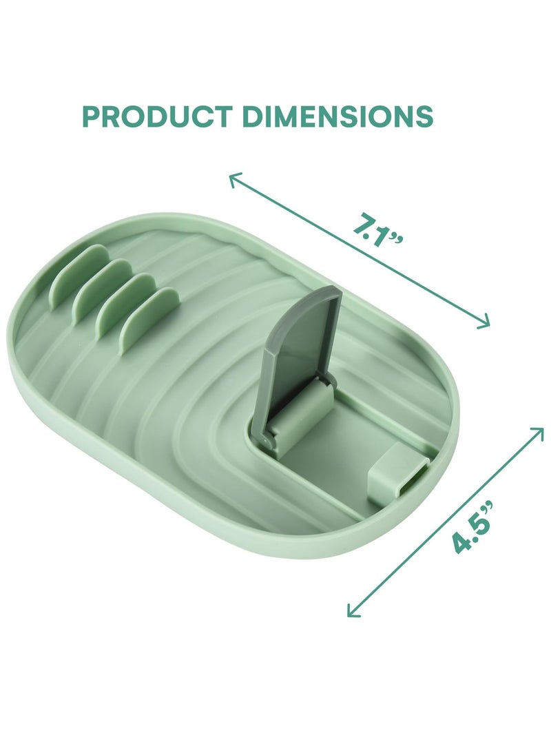 Oasisgalore Multifunctional Spoon Rest and Pot Lid Holder with 4 Slots Keep Cooking Utensils Separated  - Image 3