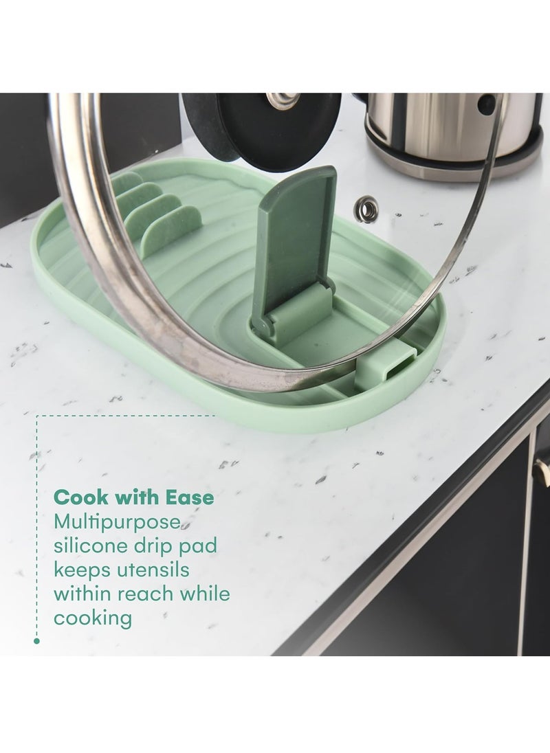 Oasisgalore Multifunctional Spoon Rest and Pot Lid Holder with 4 Slots Keep Cooking Utensils Separated  - Image 4