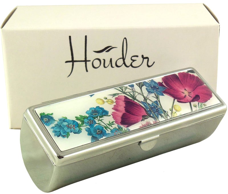 Houder Designer Lipstick Case with Mirror for Purse - Decorative Lipstick Holder with Gift Box - Velvet Lined - Protect Your Lipsticks in Style (Violets) - Image 2