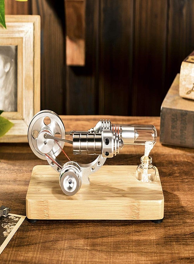 Sunnytech محرك ستيرلنغ بالهواء الساخن من سانيتيك مع LED ملون لعبة تعليمية مولد طاقة كهربائية بعجلة واحدة M14-03-S - Image 3