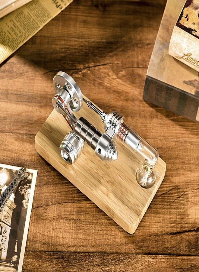 Sunnytech محرك ستيرلنغ بالهواء الساخن من سانيتيك مع LED ملون لعبة تعليمية مولد طاقة كهربائية بعجلة واحدة M14-03-S - Image 2