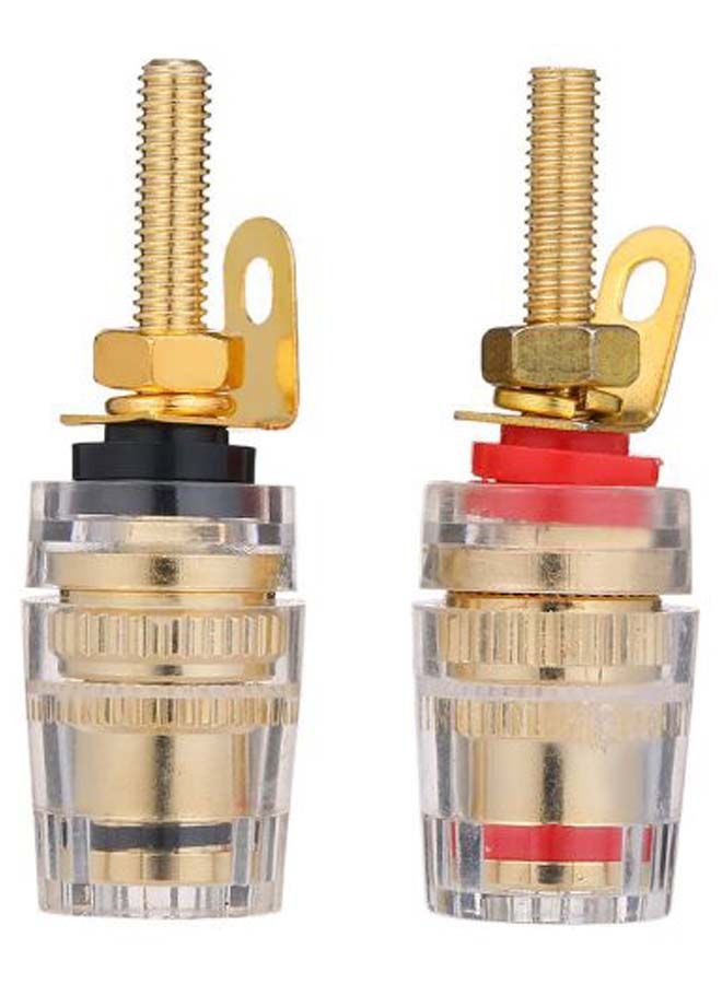 NIBEMINENT Pair Of 4 Banana Amplifier Connector Plug Multicolour - Image 1