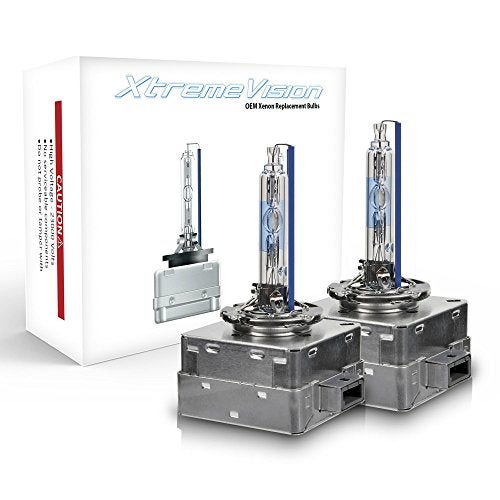 XtremeVision AC HID Xenon Replacement Bulbs D1S D1R D1C 10000K Dark Blue 1 Pair Metal Base