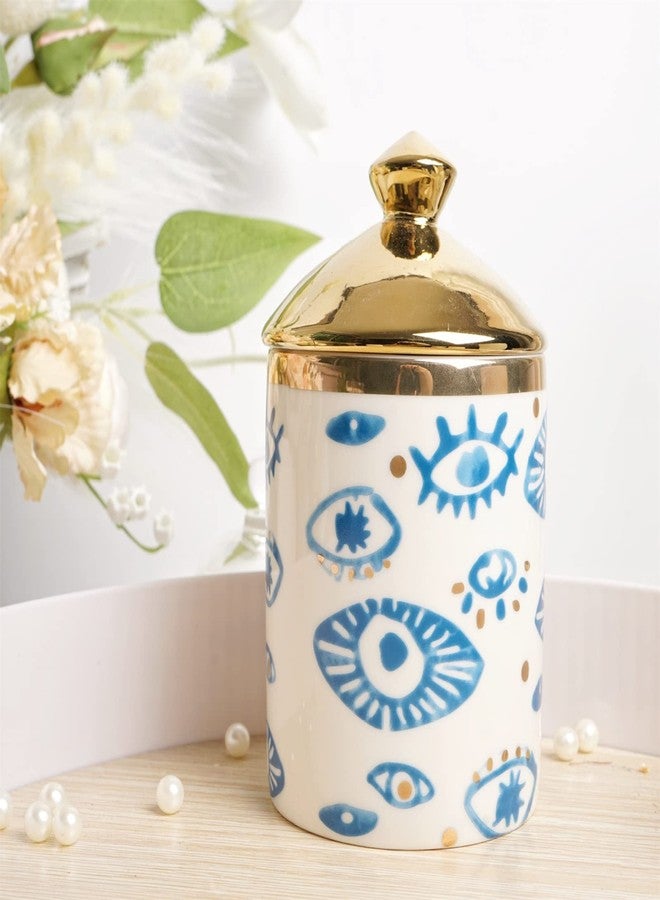 Beccalame وعاء شمع عطري على شكل عين كبيرة من بيكالام مع غطاء، كوب مكياج سيراميكي، حامل أعواد قطنية، زجاجة زينة منزلية، ديكور منزلي للمدفأة والمطبخ وغرفة الطعام وغرفة المعيشة، حامل شموع - Image 3