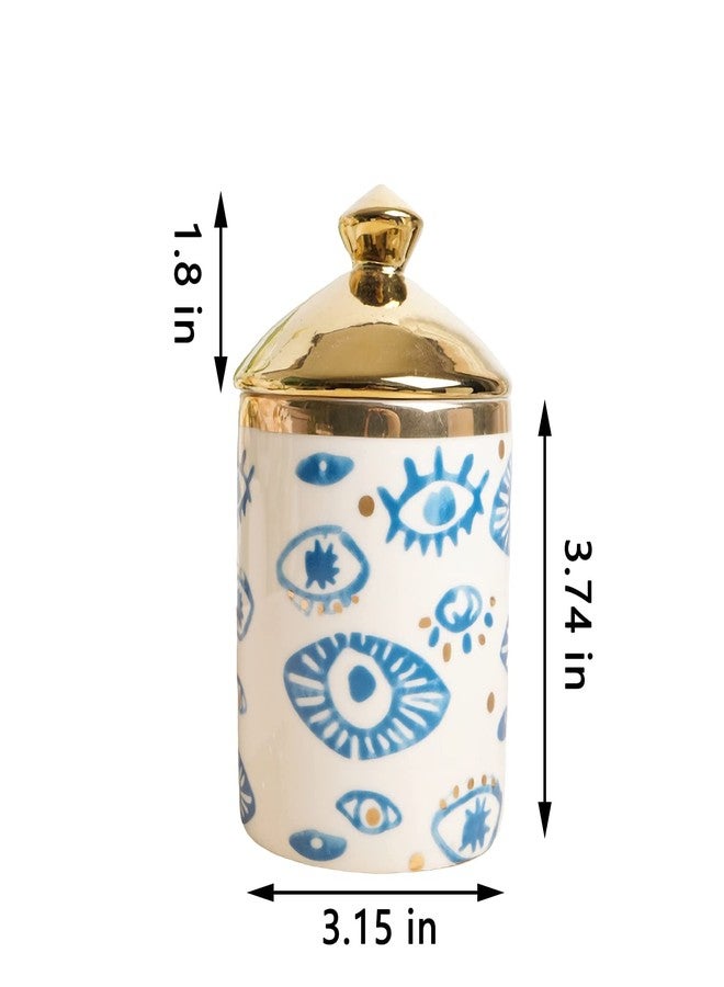 Beccalame وعاء شمع عطري على شكل عين كبيرة من بيكالام مع غطاء، كوب مكياج سيراميكي، حامل أعواد قطنية، زجاجة زينة منزلية، ديكور منزلي للمدفأة والمطبخ وغرفة الطعام وغرفة المعيشة، حامل شموع - Image 2