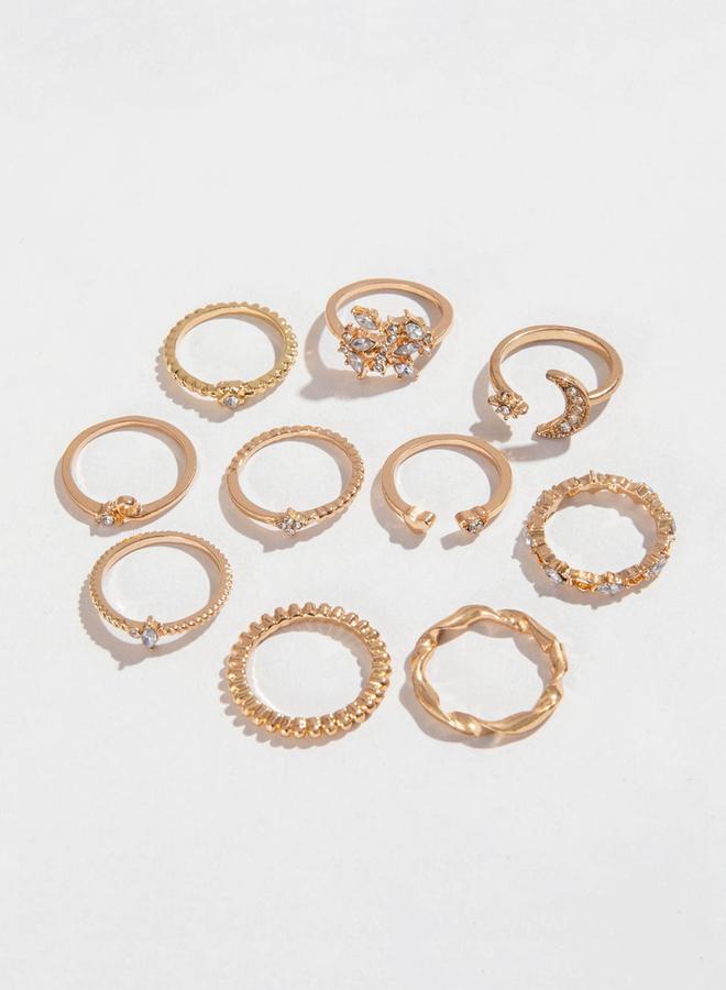 Styli Set of 10 - Textured Embellished Rings