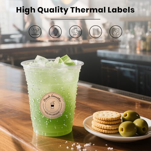 FINDAT Khaki Round Thermal Labels 1.5 Inch Vinyl Circle Waterproof Direct Printer Sticker Self-Adhesive Perforated Name Tag for Logo DIY QR Design Office Address 500 PCS - Image 4