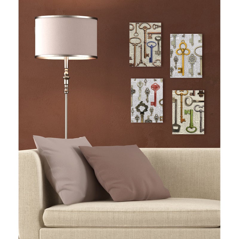 Stupell Industries Stupell Home D?cor 4 Piece Old Fashioned Keys On Newspaper Graphic Wall Plaque Set  10 x 0.5 x 15  Proudly Made in USA - Image 2