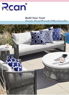 Rcan Pack of 6 Throw Pillow Covers, Decorative Cushion Covers, Durable Canvas Outdoor Cushion Covers, Pillow Sofa Cushion Covers for Home Decoration Bedroom 45x45CM/18x18''  - Image 3