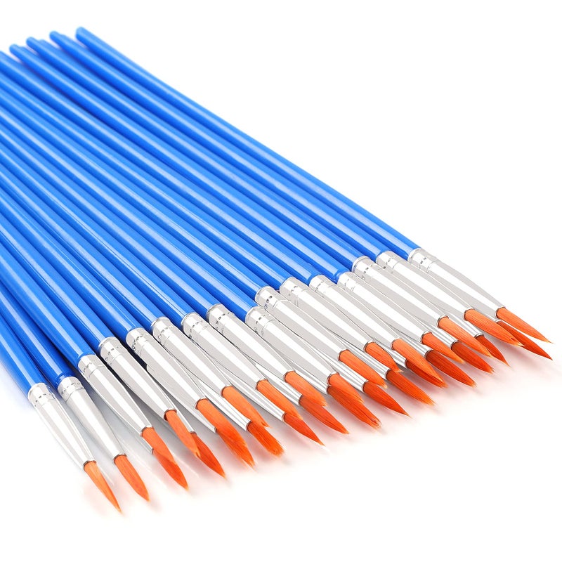 UPINS 30 Pcs Round Paint Brushes, Small Brush Bulk for Miniature Detail Painting - Image 1