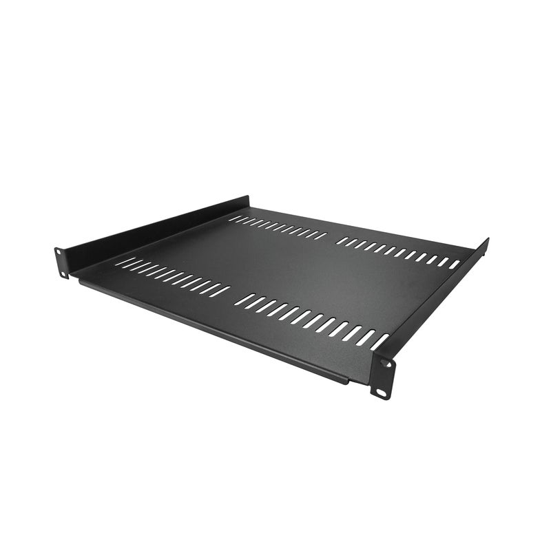 StarTech.com 1U Server Rack Shelf - Universal Vented Rack Mount Cantilever Tray for 19" Network Equipment Rack & Cabinet - Heavy Duty Steel - Weight Capacity 44lb/20kg - 16" Deep Shelf (CABSHELF116V) - Image 1