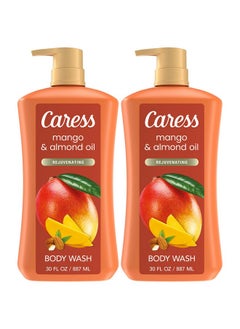 Caress Caress Body Wash, Mango & Almond Oil 2-Pack - Moisturizing Body Wash for Smooth & Rejuvenated Skin, Body Soap Liquid, 30 Fl Oz Ea  - Image 1