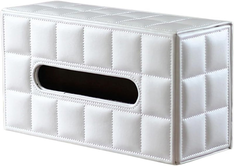 White PU Leather Tissue Box Elegant Home Decor for Living Room or Office - Image 2