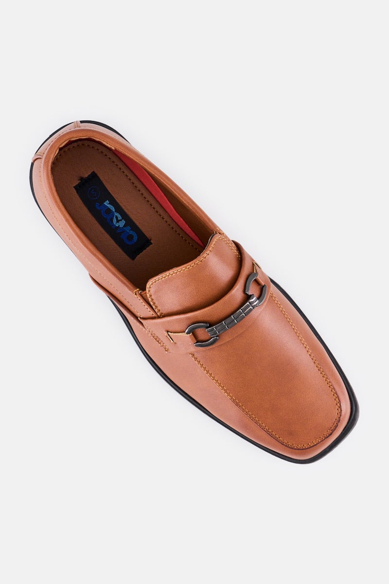 Josmo Kids Boy Slip On Loafers, Brown - Image 4