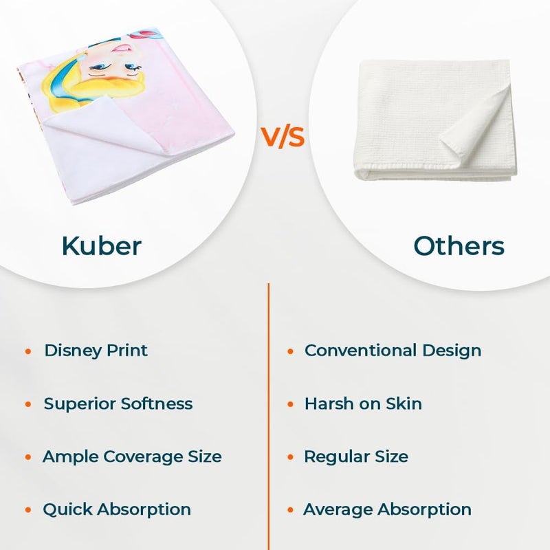 Kuber Industries Kuber Industries Disney Princess Microfiber Soft Kids Bath Towel Multi  - Image 2