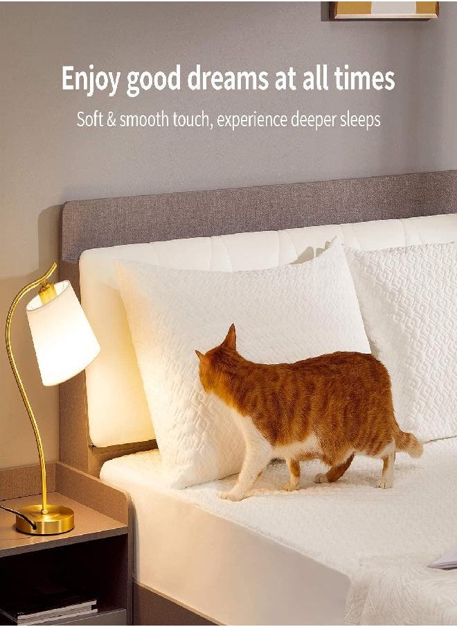 Moonsea Waterproof Split Top Queen Mattress Pad Protector for Adjustable Bed, 34" Top Split from Head, Noiseless, Soft Padded Matress Protector  - Image 2