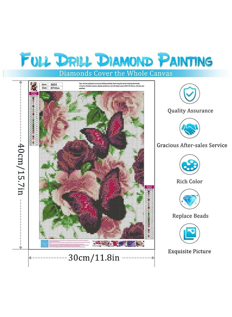 SYOSI DIY 5D Diamond Painting Butterfly Pattern 11.8*15.7 Inch - Image 4