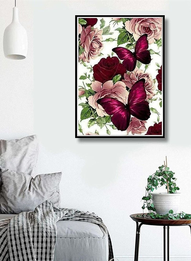 SYOSI DIY 5D Diamond Painting Butterfly Pattern 11.8*15.7 Inch - Image 3