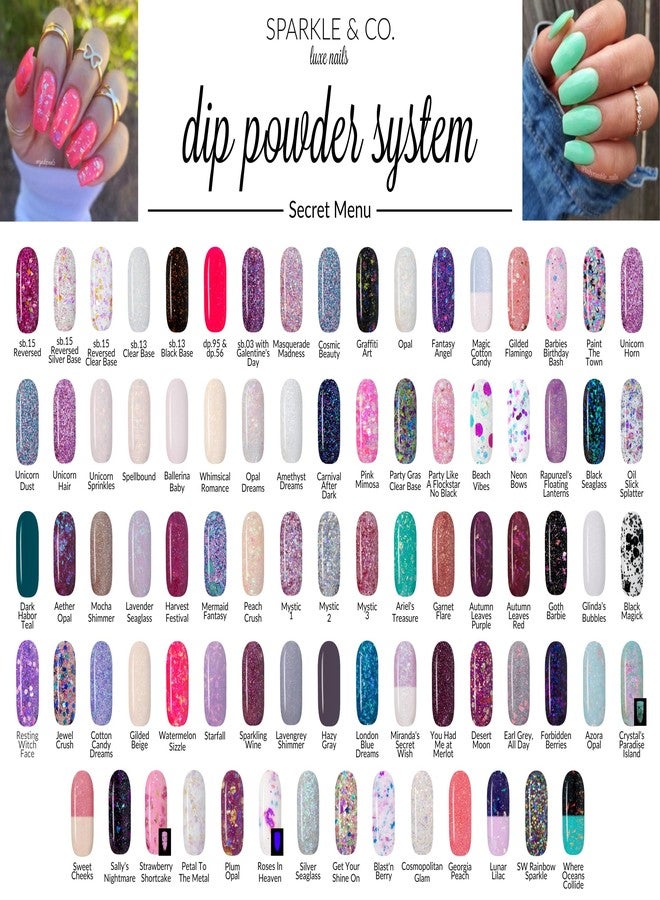 Sparkle & Co. Dip Powders - Secret Menu: Where Oceans Collide (Ocean Blue to Dark Blue with Iridescent Flake/Glitter) 1 Ounce Dipping Powder Jar For Manicure DIY Summer Shade, No Lamp Needed - Image 4
