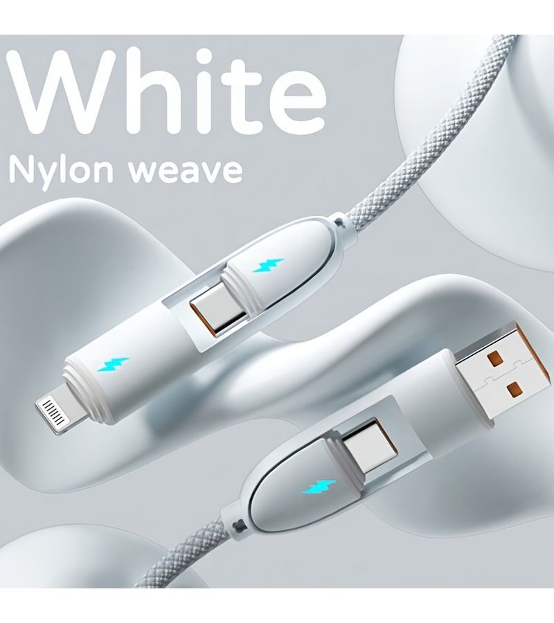 4 In 1 Digital Display Multi Charger Cable Dual Drag Dual Type C Design High Speed Fast Charging Cord Portable Universal Charging Solution For Home Office And Travel Electronics Blue Latest Upgraded Version - Image 1