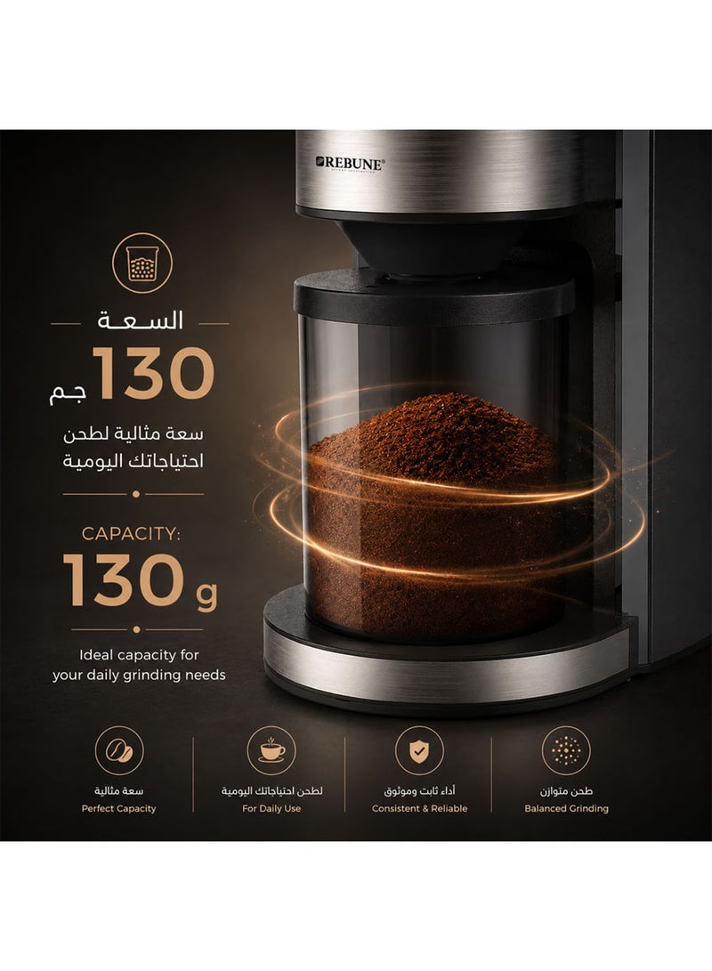 REBUNE digital coffee grinder RE-2-194 (200W, 230g) - Image 3
