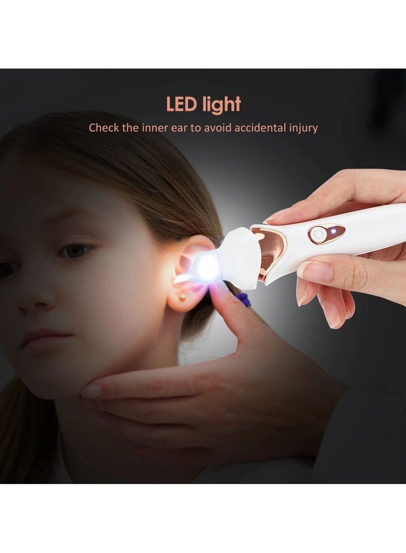 ارواق مجموعة مزيل شفط شمع الأذن الكهربائية المضيئة، مجموعة أدوات تنظيف الأذن المرئية القابلة لإعادة الشحن للأطفال والكبار - Image 4