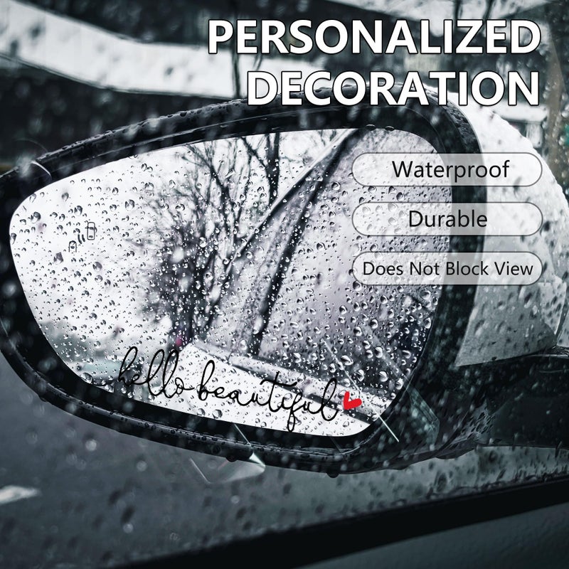 Pakeed 10pcs Car Stickers, Cars Decals I Love You Drive Safe Mirror Sticker Trust in God Rearview Mirror Decals Car Window Vinyl Decal Various Style Makeup Rear View Mirror Sticker Set Fits Most Vehicles - Image 4
