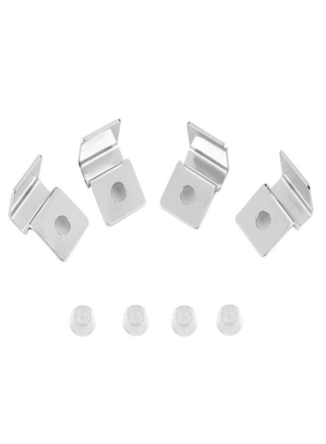 Chiffonade 8 Pcs Stainless Steel Aquarium Glass Cover Clips Fish Tank Support Bracket with Plugs Universal Fit Hood Fastener(6mm) - Image 1