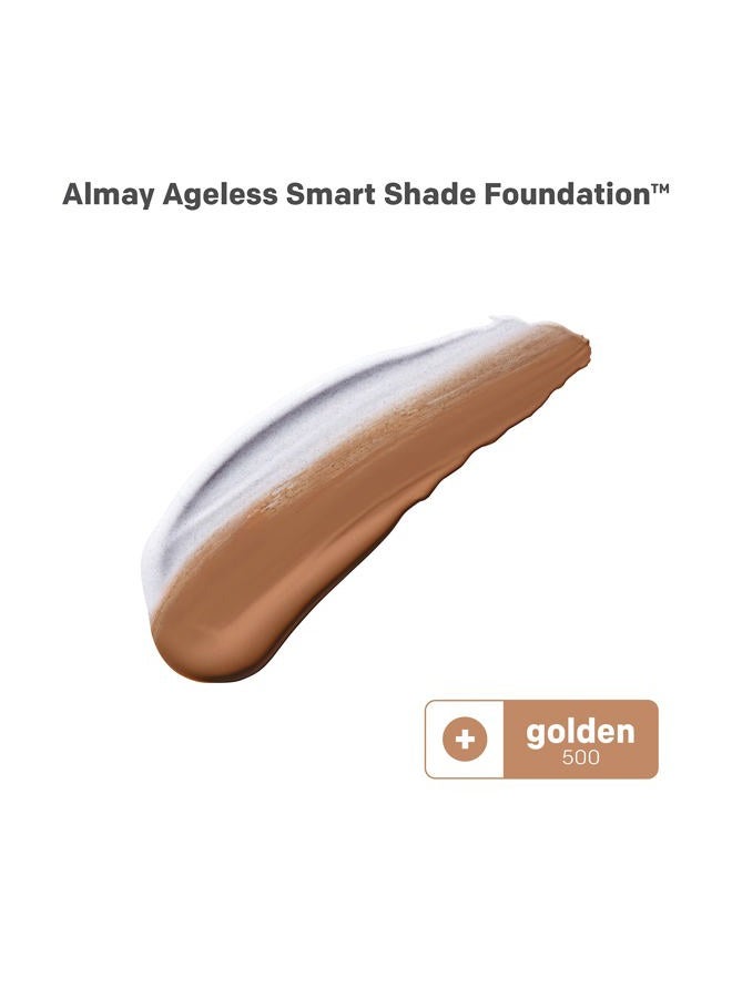 Almay Anti-Aging Foundation, Smart Shade Face Makeup with Hyaluronic Acid, Niacinamide, Vitamin C & E, Hypoallergenic-Fragrance Free, 500 Golden, 1 Fl Oz (Pack of 1) - Image 2